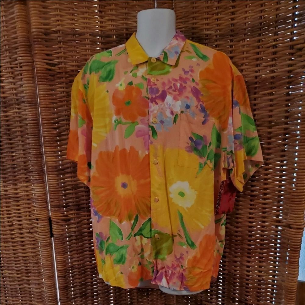 Vintage New Jams World Coral Garden Hawaii Aloha Shirt L